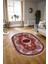 Dijital Baskılı Kaymaz Yıkanabilir Klasik Oval Yolluk Mutfak Salon Halısı, N-O-Klasik-24-Bordo, 1