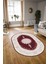 Dijital Baskılı Kaymaz Yıkanabilir Klasik Oval Yolluk Mutfak Salon Halısı, N-O-Klasik-03-Bordo, 1