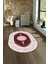Dijital Baskılı Kaymaz Yıkanabilir Klasik Oval Yolluk Mutfak Salon Halısı, N-O-Klasik-03-Bordo, 2