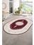 Dijital Baskılı Kaymaz Yıkanabilir Klasik Oval Yolluk Mutfak Salon Halısı, N-O-Klasik-03-Bordo, 4