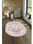 Dijital Baskılı Kaymaz Yıkanabilir Klasik Oval Yolluk Mutfak Salon Halısı, N-O-Klasik-09-Pembe, 2