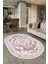Dijital Baskılı Kaymaz Yıkanabilir Klasik Oval Yolluk Mutfak Salon Halısı, N-O-Klasik-09-Pembe, 5