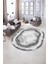 Dijital Baskılı Kaymaz Yıkanabilir Klasik Oval Yolluk Mutfak Salon Halısı, N-O-Klasik-01-Gri, 3