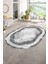 Dijital Baskılı Kaymaz Yıkanabilir Klasik Oval Yolluk Mutfak Salon Halısı, N-O-Klasik-01-Gri, 4