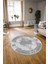 Dijital Baskılı Kaymaz Yıkanabilir Klasik Yuvarlak Mutfak Salon Halısı, N-Y-Klasik-22-Gri, 1