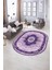 Dijital Baskılı Kaymaz Yıkanabilir Klasik Oval Yolluk Mutfak Salon Halısı, N-O-Klasik-29-Mor, 3