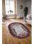 Dijital Baskılı Kaymaz Yıkanabilir Klasik Oval Yolluk Mutfak Salon Halısı, N-O-Klasik-08-Bordo, 1