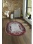 Dijital Baskılı Kaymaz Yıkanabilir Klasik Oval Yolluk Mutfak Salon Halısı, N-O-Klasik-08-Bordo, 2