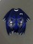 Unisex Bisiklet Yaka Baskılı Oversize T-Shirt - Lacivert 5