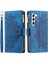 Kırmızı Dikey Çizgili Mikrofiber Astar Pu ile Samsung Galaxy S23 Için Kılıf (Yurt Dışından) 1