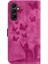 Samsung Galaxy A54 5g Kart Cep Kabartmalı Kelebek Kedi Flip (Yurt Dışından) 5