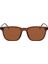 L 6029S 210 53 Unisex Oval Kahverengi Kemik Güneş Gözlüğü 2