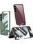 Samsung Galaxy S24 Kılıf Kamera Korumalı Şeffaf Dikey Standlı Ays Kapak 5