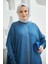 6571-TAŞLI Tensel Abaya Koyu Mavi 2