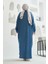 6571-TAŞLI Tensel Abaya Koyu Mavi 3