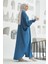 6571-TAŞLI Tensel Abaya Koyu Mavi 4