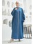 6571-TAŞLI Tensel Abaya Koyu Mavi 5