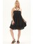 Siyah Müslin Boyundan Bağlamalı Kısa Yazlık Elbise 4