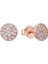 925 Ayar Gümüş Zirkon Taşlı Gold Rose Yuvarlak Mini Küpe 1