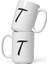 T Monogram - Beyaz Parlak Kupa - Ingilizce Kahve Kupa 1