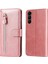 Ile Uyumlu Samsung Galaxy S24 Plus Moda Fermuar Çevirme Deri Telefon Kılıfı Kart Tutuculu Manyetik Cüzdan Telefon Kılıfı (Yurt Dışından) 4