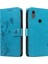 Huawei Y6 2019 Için Flip Case El Kayışı ile Kabartmalı Kelebek Yüksek ve (Yurt Dışından) 1