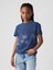 Kız Çocuk Koyu Mavi Grafikli T-Shirt 1