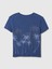 Kız Çocuk Koyu Mavi Grafikli T-Shirt 3