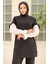Fırfırlı Bürümcük Tunik Pantolon Takım 865 - Siyah 4