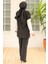 Fırfırlı Bürümcük Tunik Pantolon Takım 865 - Siyah 5
