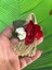 9x6 cm Beyaz Kırmızı Güllü Damat Yaka Çiçeği Iğneli Broş 1