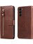 Ile Uyumlu Samsung Galaxy S24 Plus Moda Fermuar Çevirme Deri Telefon Kılıfı Kart Tutuculu Manyetik Cüzdan Telefon Kılıfı (Yurt Dışından) 4