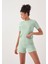 Crop Pijama Sort Takim - Mint 1