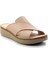 Bej Hakiki Deri Kadın Terlik K04281030203 2