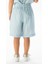 Batı Cep Detaylı Yazlık Müslin Kız Çocuk Şort Buz Mavi Bmv 2