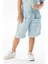Batı Cep Detaylı Yazlık Müslin Kız Çocuk Şort Buz Mavi Bmv 5