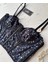 Luna Siyah Lacivert Balenli Çiçek Desenli Korse Sütyen/büstiyer 3