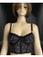 Luna Siyah Lacivert Balenli Çiçek Desenli Korse Sütyen/büstiyer 4