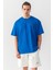 Essential Oversize Tişört Saks Mavi 5