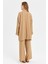 Kırma Detaylı Bluz Ceket Pantolon Takım Camel 2