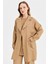 Kırma Detaylı Bluz Ceket Pantolon Takım Camel 3
