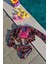 Kız Çocuk Kelebek Desenli Pareolu Bikini Takımı 3'lü Set 1