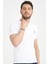 Erkek Beyaz Bisiklet Yaka Pamuklu Kısa Kollu T Shirt 2