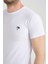 Erkek Beyaz Bisiklet Yaka Pamuklu Kısa Kollu T Shirt 4