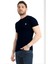 Erkek Kuzguni Siyah Bisiklet Yaka Likralı Pamuklu Kısa Kollu T Shirt 1