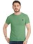 Erkek Pastel Yeşil Bisiklet Yaka Likralı Pamuklu Kısa Kollu T Shirt 1