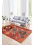 Dijital Baskılı Kaymaz Taban Yıkanabilir Etnik Yolluk Mutfak Salon Halısı, N-Etnik-01-Kırmızı, 2