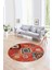 Dijital Baskılı Kaymaz Yıkanabilir Etnik Desen Yuvarlak Mutfak Salon Halısı, N-Y-Etnik-01-Kırmızı, 2