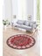 Dijital Baskılı Kaymaz Yıkanabilir Etnik Desen Yuvarlak Mutfak Salon Halısı, N-Y-Etnik-19-Kırmızı, 2