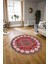 Dijital Baskılı Kaymaz Yıkanabilir Etnik Desen Yuvarlak Mutfak Salon Halısı, N-Y-Etnik-19-Kırmızı, 4
